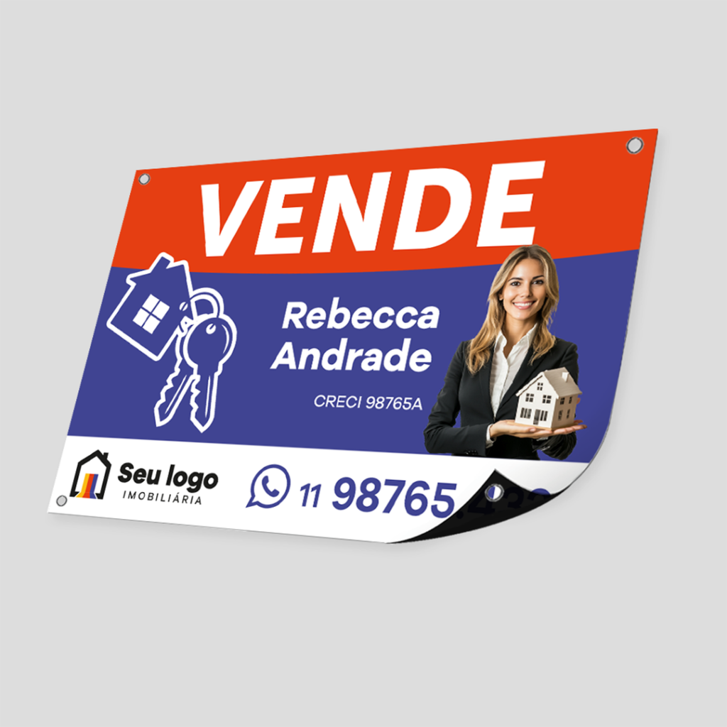 placa em lona